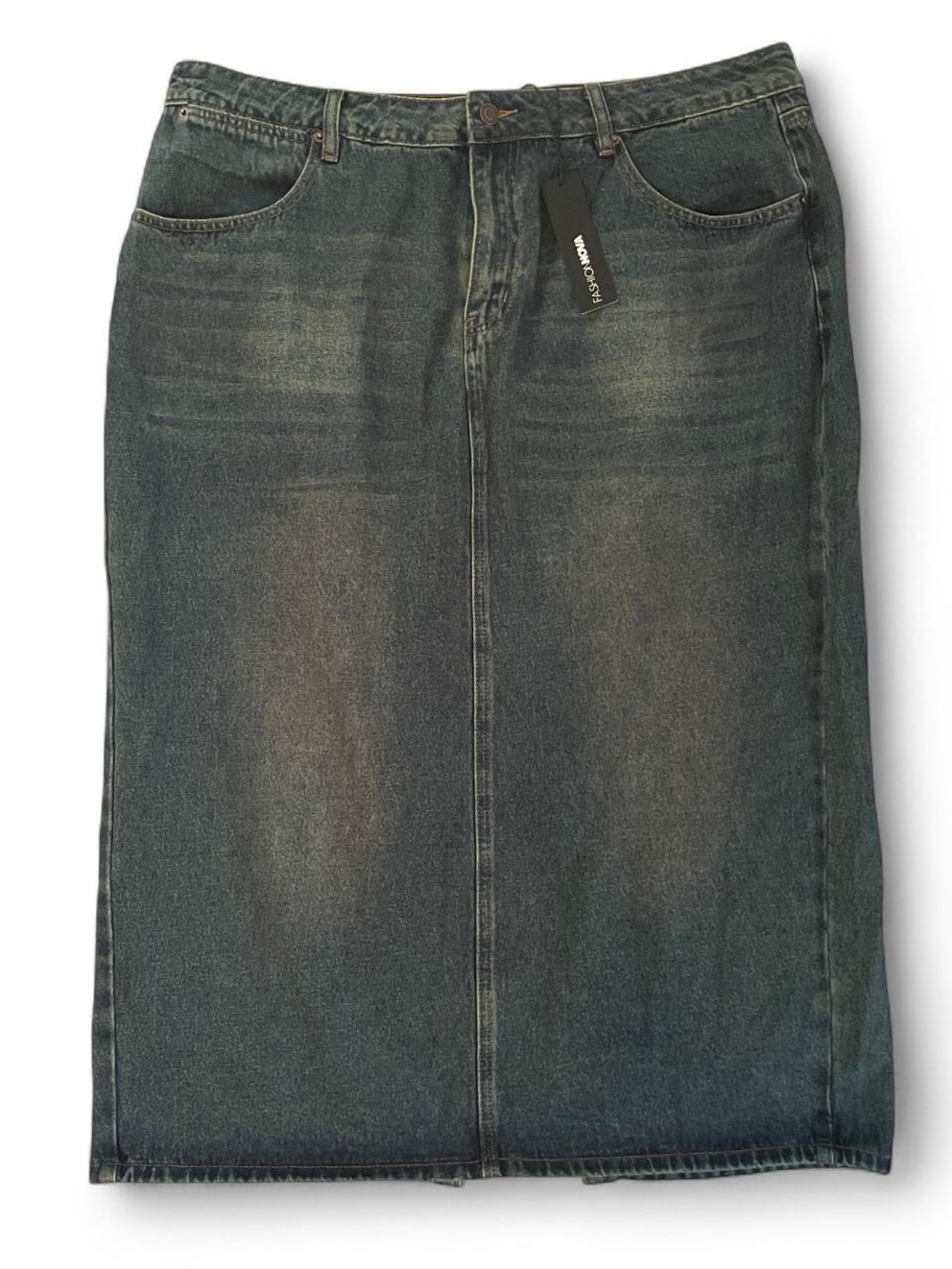NWT Fashion Nova blue denim maxi skirt Y2K Streetwear Western Boho Fairycore